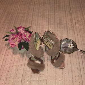 Sam Edelman Adelle Satin and Faux Fur Pumps